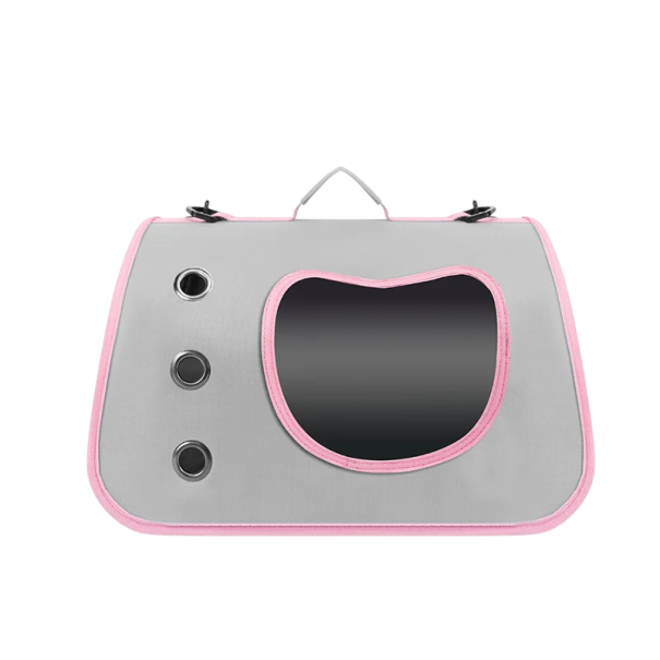 Saco de transporte para gatos a tiracolo 40 x 26 x 22 cm Saco respirável para animais de estimação Para gatos até 7 kg Saco portátil com alça cinzento