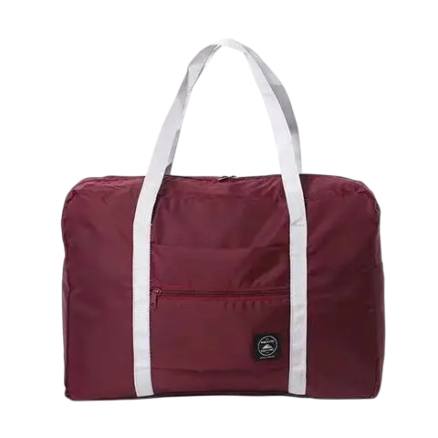 Saco de viagem dobrável 44 x 30 x 13 cm Saco de poliéster para ombro Fixação na mala Saco leve para o fim de semana Saco dobrável para o avião vermelho