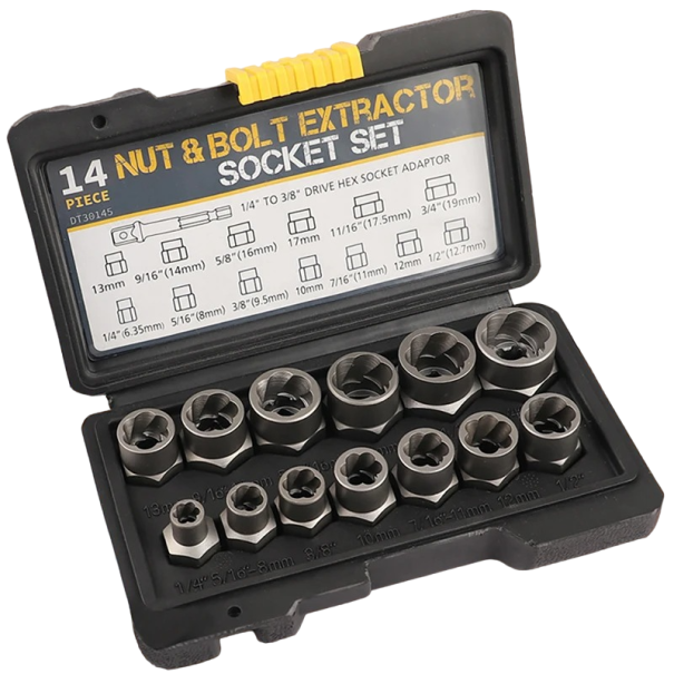Saco para extração de parafusos danificados 6,35 - 19 mm Cabeças para parafusos danificados 14 pcs 1