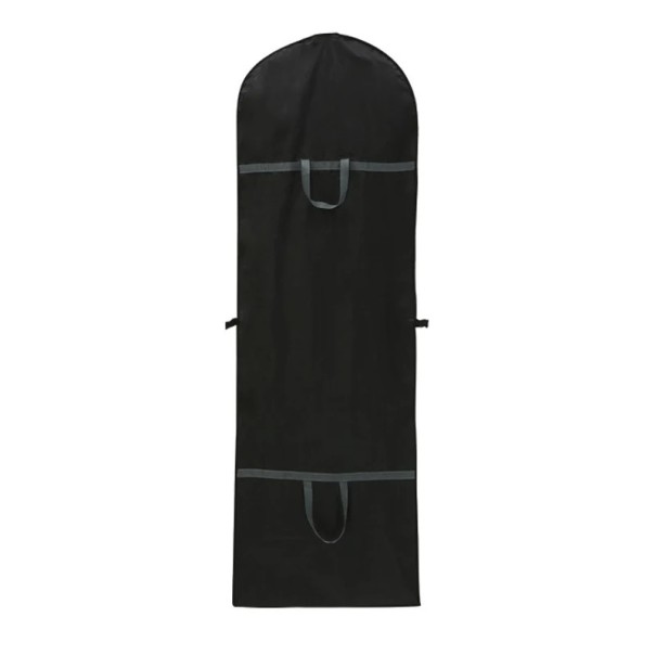 Saco protetor para vestidos 180 x 60 cm Saco impermeável para roupa longa com fecho de correr Saco de armazenamento com alças e janela preto