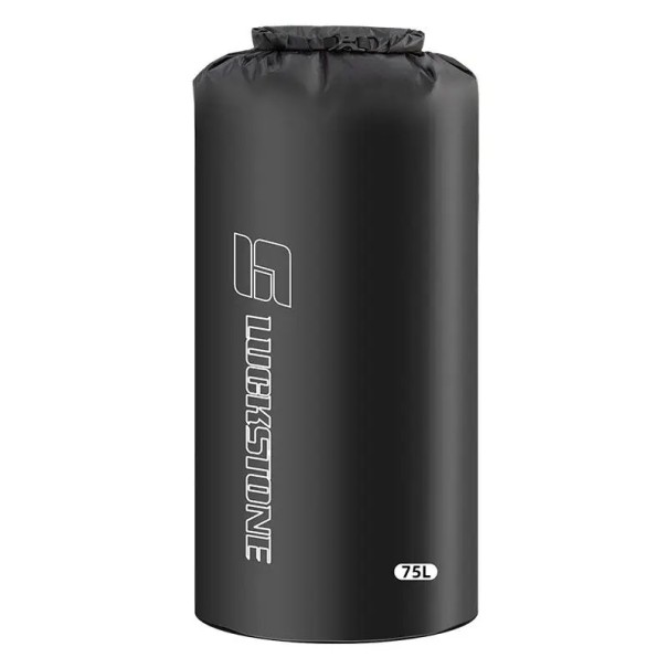 Saco seco impermeável 75l Preto ultraleve saco desportivo em tafetá de poliéster para roupa para rafting, caiaque, natação e atividades ao ar livre 1
