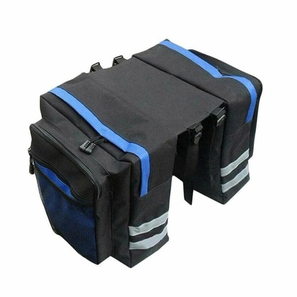 Sacoche de vélo arrière 31,5 x 31,5 x 23 x 16 cm Nylon Imperméable Sac à double sens pour porte-vélos bleu