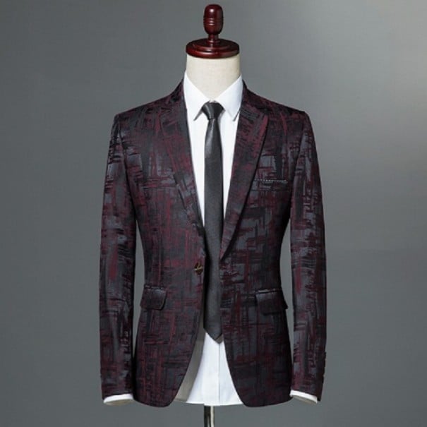 Sacou business pentru bărbați J2102 burgundy M
