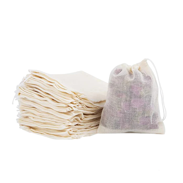 Sacs en coton avec cordon de serrage 25x30 cm ensemble de 10 pièces coton naturel sacs de rangement pour herbes savon et objets plus volumineux 1