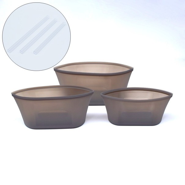 Sacs en silicone pour aliments 3 pièces gris 2