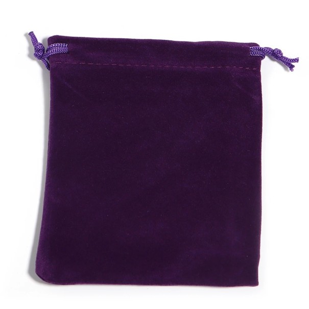 Sada 10 ks barevných sametových zatahovacích sáčků 7×9 cm, látkové dárkové pytlíky se stahovací šňůrkou, na šperky a drobnosti fialová