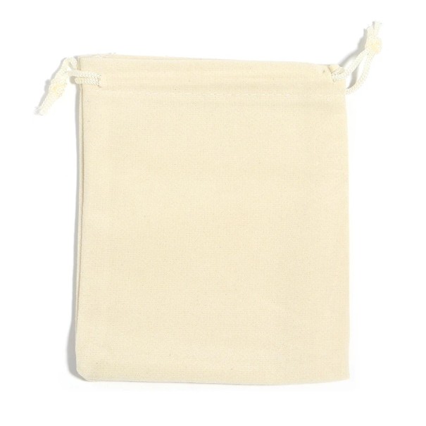 Sada 10 ks barevných sametových zatahovacích sáčků 7×9 cm, látkové dárkové pytlíky se stahovací šňůrkou, na šperky a drobnosti krémová