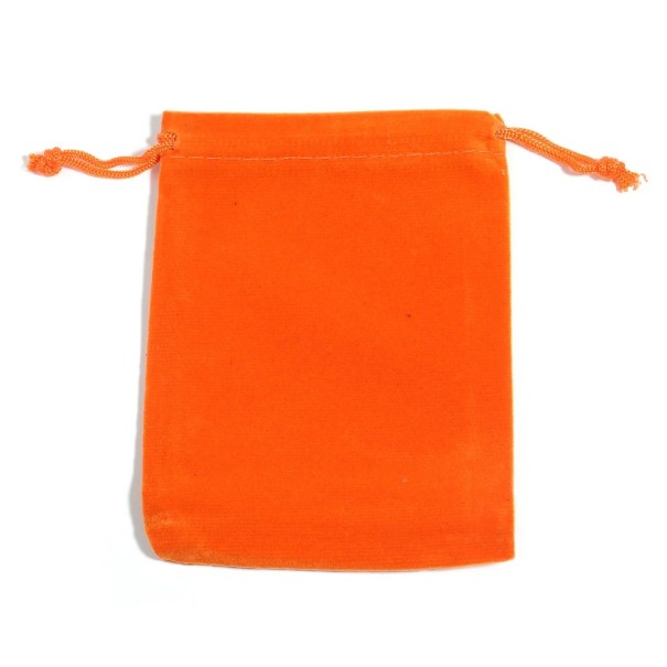 Sada 10 ks barevných sametových zatahovacích sáčků 7×9 cm, látkové dárkové pytlíky se stahovací šňůrkou, na šperky a drobnosti oranžová