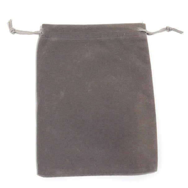 Sada 10 ks barevných sametových zatahovacích sáčků 9×12 cm, látkové dárkové pytlíky se stahovací šňůrkou, na šperky a drobnosti šedá