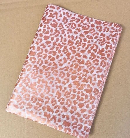 Sada 10 ks biela-priehľadná baliaci papier s farebným leopardím vzorom 50x70 cm arch dekoratívny papier na balenie darčekov kvetín rose gold