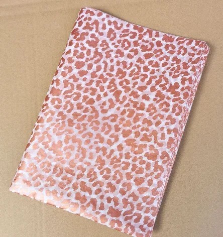 Sada 10 ks bílá-průhledná balicí papír s barevným leopardím vzorem 50x70 cm arch dekorativní papír na balení dárků květin rose gold