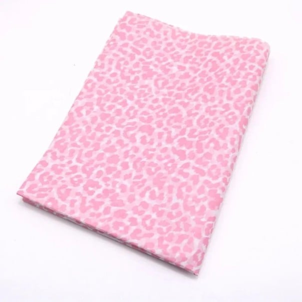Sada 10 ks bílá-průhledná balicí papír s barevným leopardím vzorem 50x70 cm arch dekorativní papír na balení dárků květin růžová