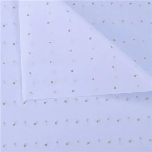 Sada 10 ks bílá-průhledná balicí papír s barevnými hvězdičkami 50x70 cm arch dekorativní papír na balení dárků květin bílá