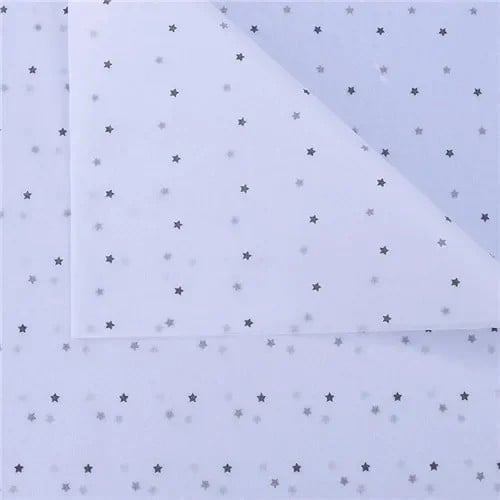 Sada 10 ks bílá-průhledná balicí papír s barevnými hvězdičkami 50x70 cm arch dekorativní papír na balení dárků květin černá