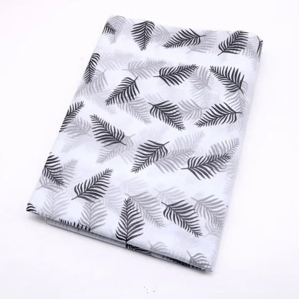 Sada 10 ks bílá-průhledná balicí papír s barevnými listy 50x70 cm arch dekorativní papír na balení dárků květin černá