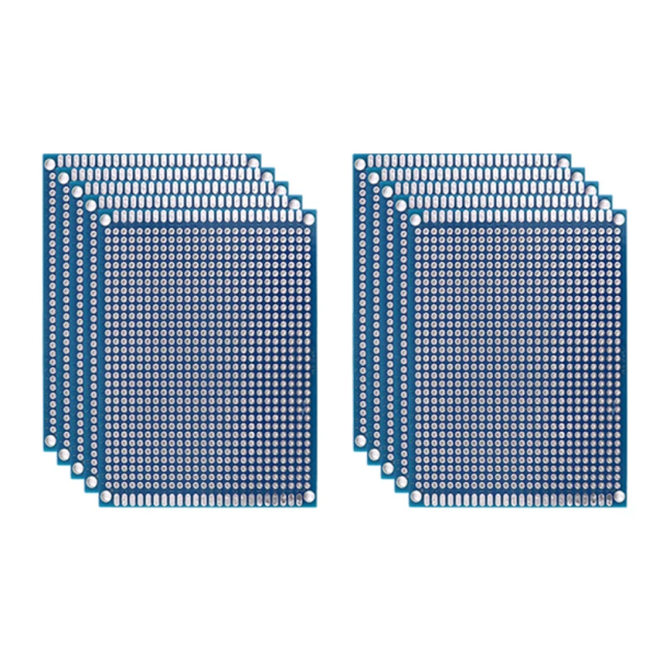 Sada 10 ks obojstranných univerzálnych PCB dosiek plošných spojov 7 x 9 cm Prototypové dosky pre elektronické projekty a vývoj obvodov 1