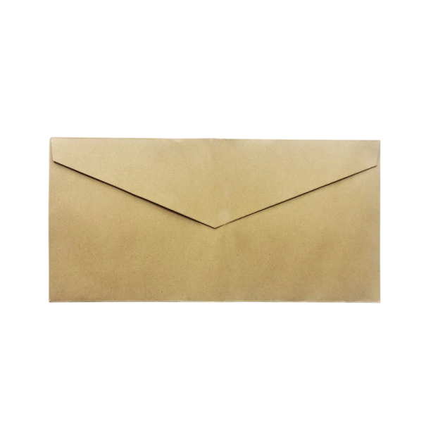Sada 10 ks papírových obálek 22 × 11 cm obálky na dopisy, dokumenty a přání se zavírací klopou 3 varianty hnědá