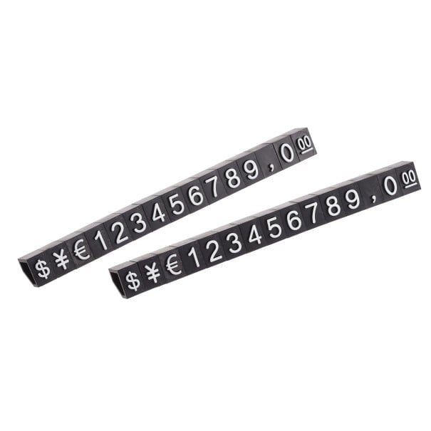 Sada 10 setů akrylových kostek na vystavení cen 6,3 x 9 mm mini číslicové bloky pro označení cen do výlohy a prodejny bílá