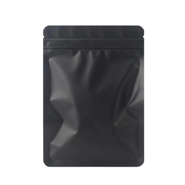 Sada 100 ks plastových zatahovacích sáčků 7,5×12 cm s uzavíráním na skrytý zip a zářezem pro snadné otevření na balení drobností a dárků černá