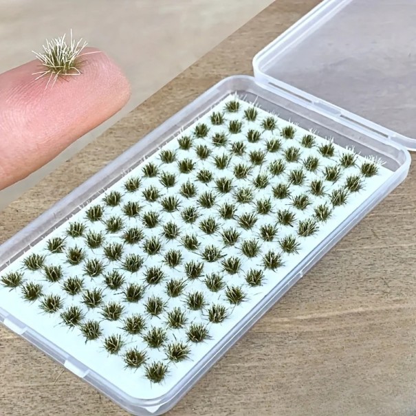 Sada 104 ks statické trsy trávy Samolepicí Modelárska krajina Miniaturné keříky Fantasy Dioráma 4