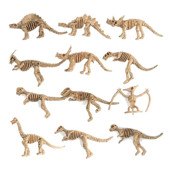 Sada 12 ks Figúrky kostier dinosaurov 9 cm PVC Modely fosílií v mierke 1:200 Vzdelávacia hračka pre deti na hranie aj archeologické hry 1