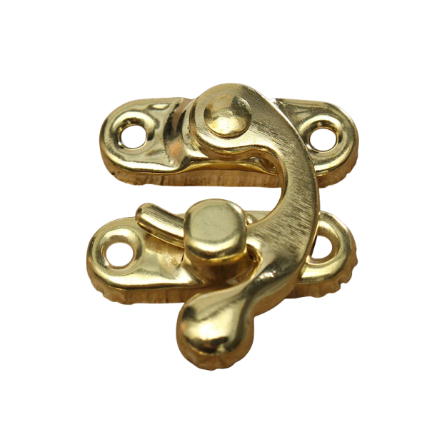 Sada 12 ks háčkový zámek na dvířka zakřivená přezka kovové zapínání pro skříňky zásuvky a nábytek montážní prvek zlatá