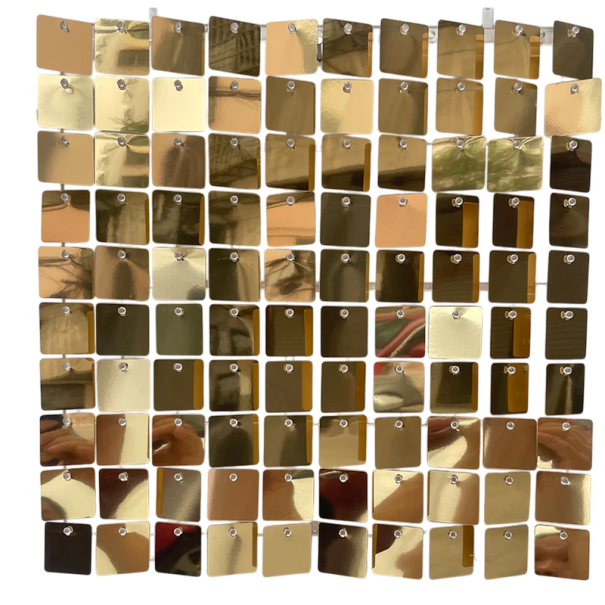 Sada 12 ks trblietavých flitrových nástenných panelov 30x30 cm Čierna strieborná zlatá Dekoratívne pozadie pre svadby narodeniny večierky a vianočnú výzdobu zlatá