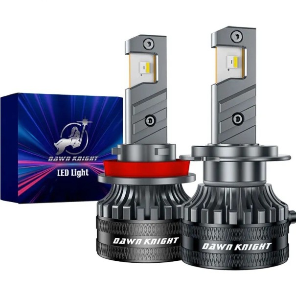 Sada 2 ks LED autožárovek DAWN KNIGHT D7 H1 55 W 12 V Chlazení ventilátorem a měděná trubka Studeně bílé světlo 6000 K Do světlometů 1