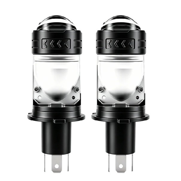 Sada 2 ks LED autožárovek H4 9003 HB2 6000 K Délka 115 mm Projektorová čočka a chlazení ventilátorem Bílé světlo Do světlometů automobilů 1