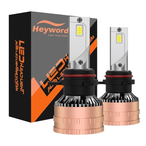 Sada 2 ks LED autožárovek Heyword 9012 129000 lm 390 W 6000 K Hliníkové tělo se žebrovaným chladičem Bílé světlo Do světlometů automobilů 1