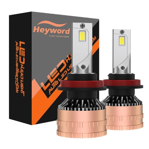 Sada 2 ks LED autožárovek Heyword H8 129000 lm 390 W 6000 K Hliníkové tělo se žebrovaným chladičem Bílé světlo Do světlometů automobilů 1