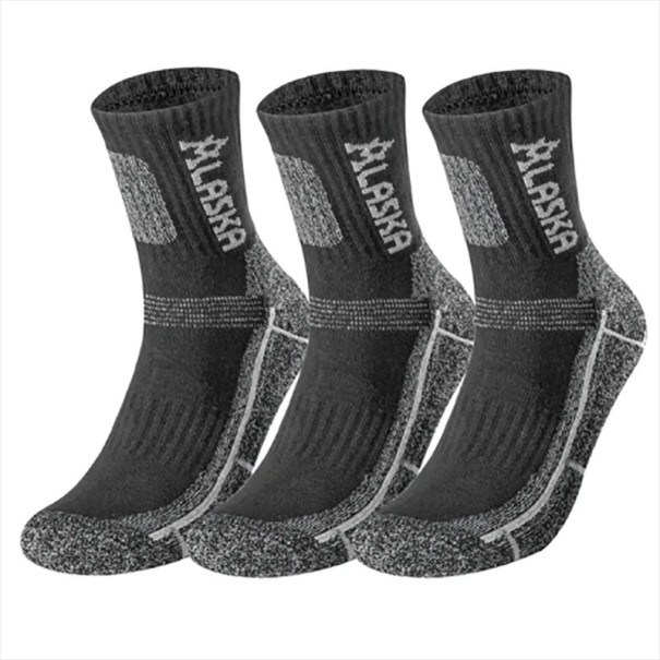Sada 3 párov zimných ponožiek pre mužov Športové teplé ponožky Pánske lyžiarske ponožky veľkosti 38-45 sivá