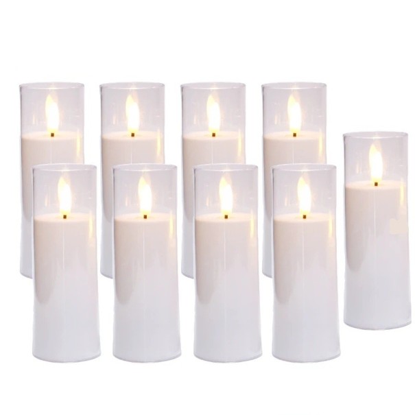 Sada 36 ks LED bezplamenných sviečok 15 cm LED technológia biela sviečka na batérie pre svadobné dekorácie stolnú výzdobu a slávnostné akcie 1