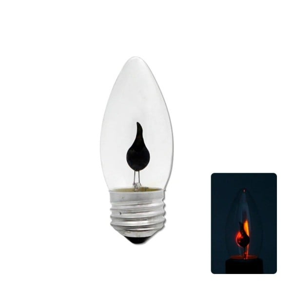 Sada 4 dekorativních LED žárovek ve tvaru svíčky E27 Efekt plamene 1 W 10 x 3,5 cm Čiré sklo Teplé bílé světlo Do stolních lamp a lustrů 1