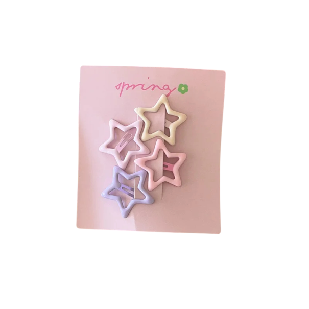 Sada 4 ks mini vlasových sponek Barevné geometrické tvary Kovová slitina Roztomilé sponky Stylové vlasové doplňky 8