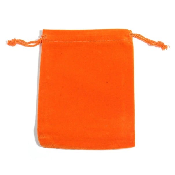 Sada 5 ks barevných sametových zatahovacích sáčků 10×15 cm, látkové dárkové pytlíky se stahovací šňůrkou, na šperky a drobnosti oranžová