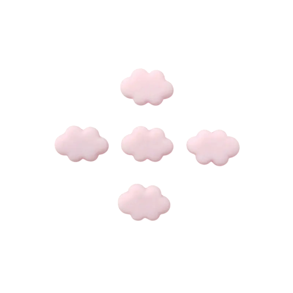 Sada 5 ks magnetek mráček dekorativní 2,5 cm pryskyřice s magnetem mini magnety na lednici a kovové povrchy do domácnosti růžová