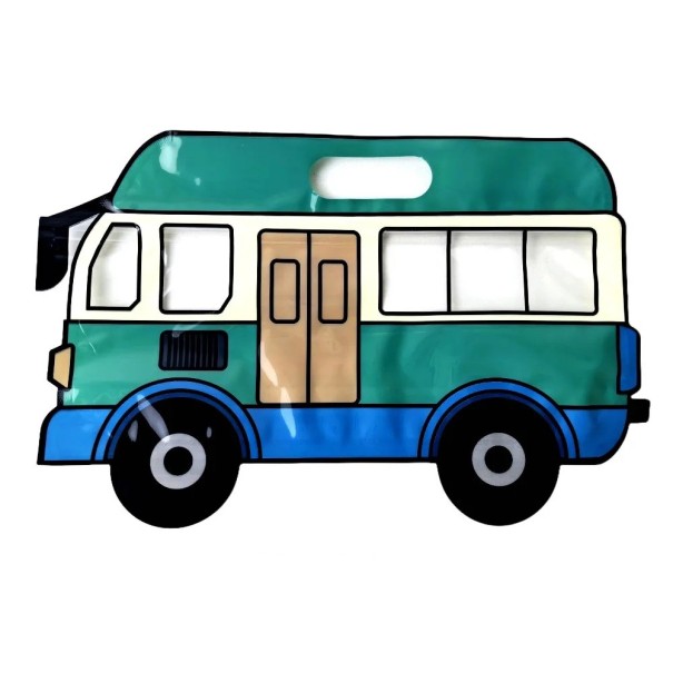 Sada 5 ks plastová dárková taška Autobus 29×18,5 cm se zipovým uzávěrem na sladkosti a drobné dárky 1