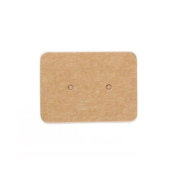 Sada 50 ks papírových karet na náušnice 3,5 × 2,5 cm, prezentační kartičky na šperky a drobné dekorace hnědá