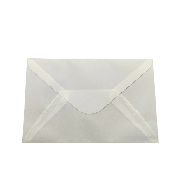 Sada 50 ks průhledných obálek 16 x 11 cm poloprůhledný papír samolepicí klopa obálky 1