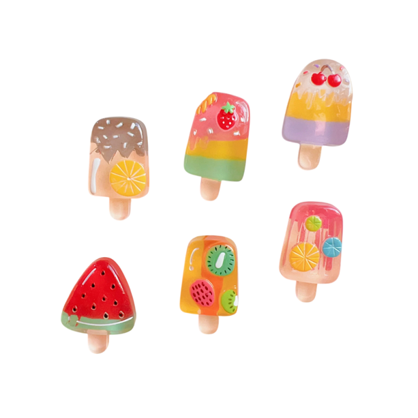 Sada 6 ks magnetky nanuky 3D 20×28 cm ABS dekorativní magnety na lednici barevné designy do kuchyně a domácnosti 1