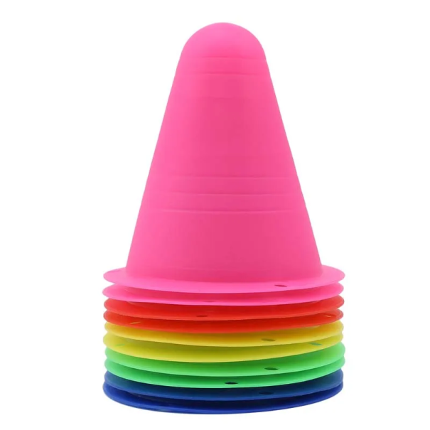 Sada de kuzelos de treino 10 unidades 7,5 x 8 cm Kuze pequenos de plástico para treino de atividades desportivas Ferramenta de coordenação material PE sortido