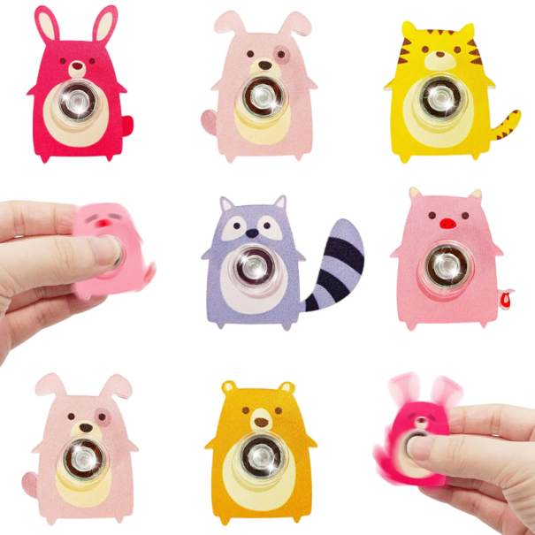 Sada dětských fidget spinnerů zvířátka 6 ks mini antistresové hračky 3–5 cm pro uvolnění stresu a zábavu 1