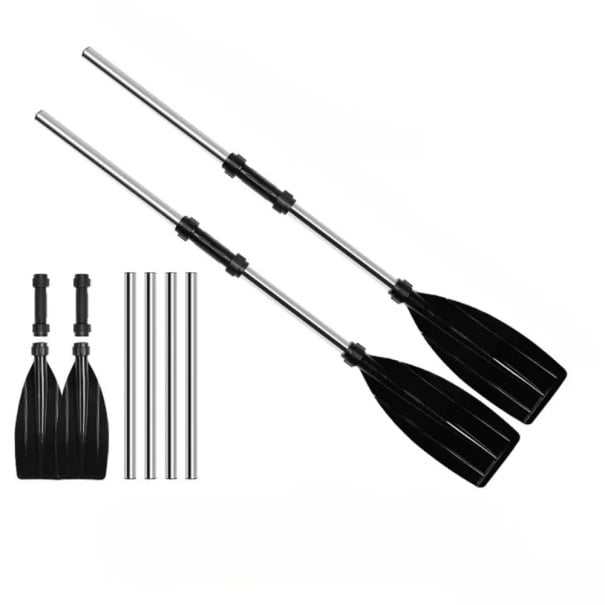 Sada dvou přenosných vesel na kajak a loďku 125 cm z hliníkové slitiny rozkládací pádla černá na vodní sporty a pádlování 1