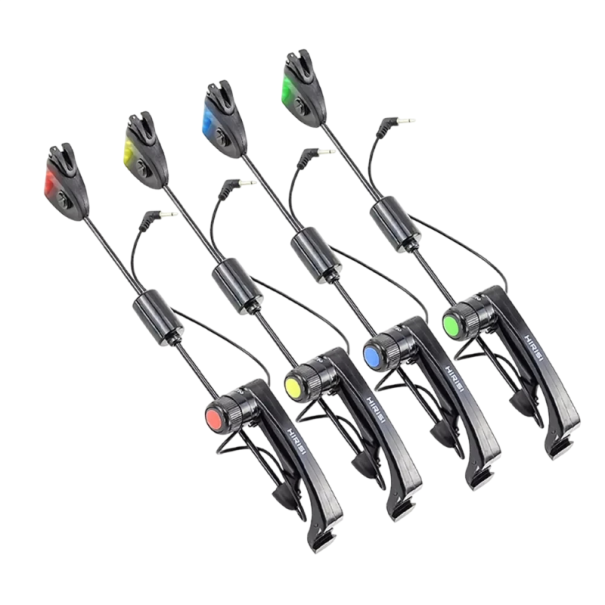 Sada LED swinger Hirisi 4 pezzi lunghezza 24,5 cm testa in plastica asta in acciaio inossidabile rossa gialla blu verde indicatore di abboccata per segnalatori 1