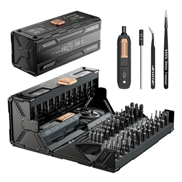 Sada magnetických šroubováků JAKEMY 180 v 1 s přesnými bity a ručním šroubovákem pro opravy elektroniky a jemné práce černá