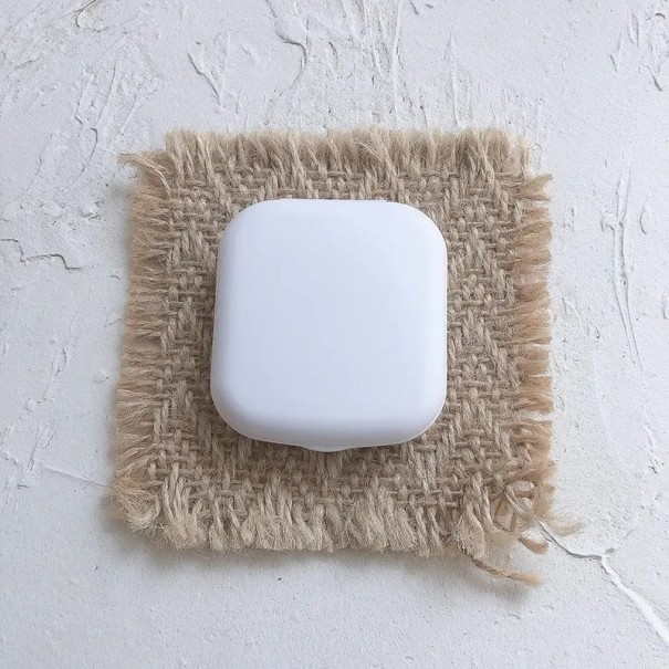 Sada pouzdra na kontaktní čočky se zrcátkem mini pouzdro 5,5 × 5 × 1,8 cm plastové kompaktní cestovní pouzdro pro čočky bílá