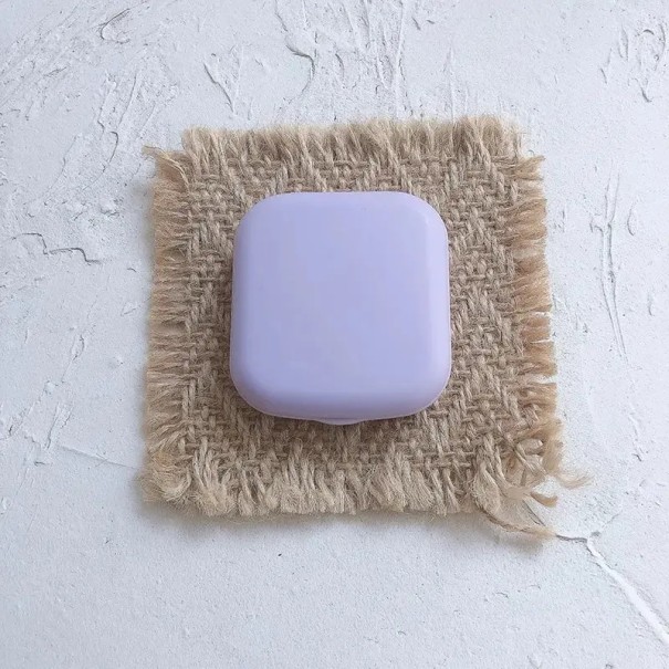 Sada pouzdra na kontaktní čočky se zrcátkem mini pouzdro 5,5 × 5 × 1,8 cm plastové kompaktní cestovní pouzdro pro čočky fialová