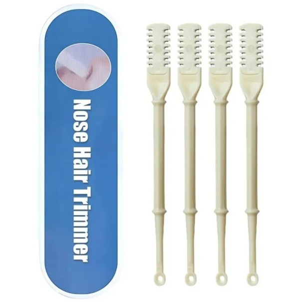 Sada ručních zastřihovačů chloupků v nose dvojitý holicí systém plastové provedení nástroje pro muže a ženy hygienická péče béžova
