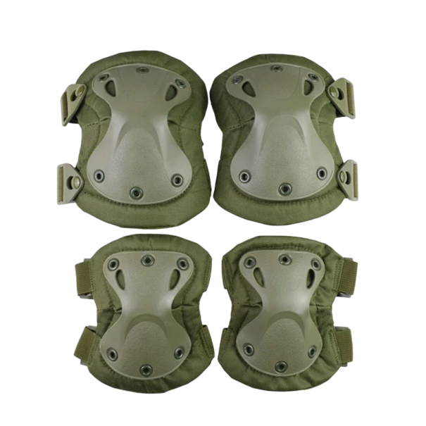 Sada taktických chráničov kolien 140x195x85 mm a lakťov 170x130x70 mm EVA pena s vysokou hustotou Armádne vojenské airsoft športové vybavenie zelená